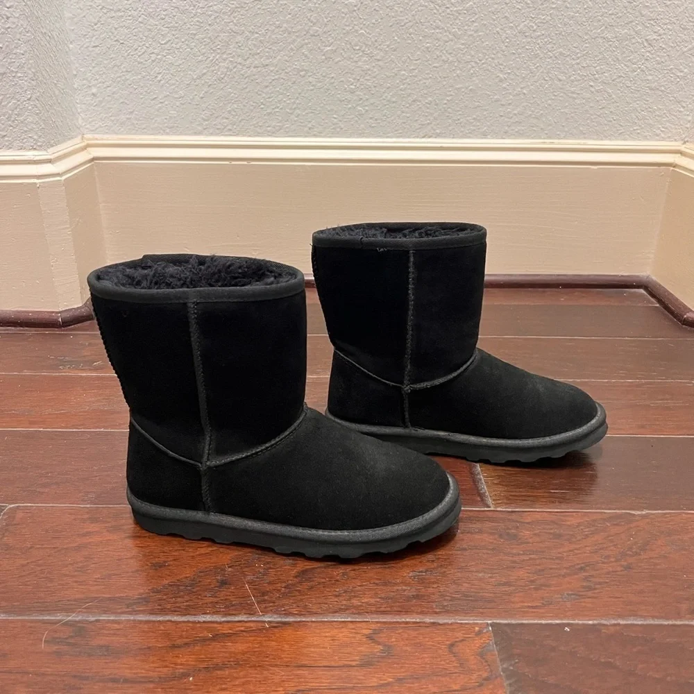 Time and Tru Black Suede Ankle Booties